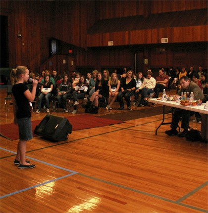 Young vocalists perform March 6 in Sno Valley Idol Junior auditions at Si View Community Center. Finalists return to compete in a sing-off on Friday