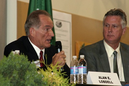 King County Executive candidate Alan Lobdell speaks during the Eastside King County Executive Forum