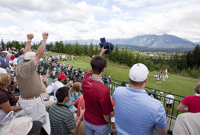 Fans cheer at the Boeing Classic last year. The big event returns to TPC Snoqualmie Ridge for its 10th year