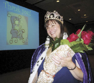 Nina Hawley of North Bend basks in the glow of being selected 2009 Queen for a Day at the benefit event of the same name