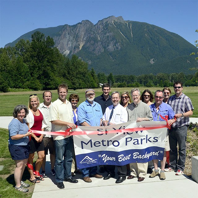 Celebrating the official opening of the new Tollgate Farm Park in North Bend on Wednesday