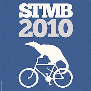 The Sound to Mountains Bike Festival arrives in North Bend this weekend. The logo shows an anteater on a bicycle.