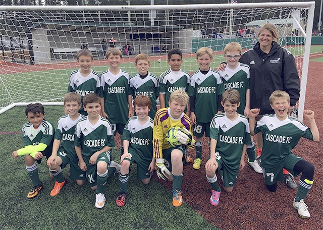 Cascade U10 members from left are: front