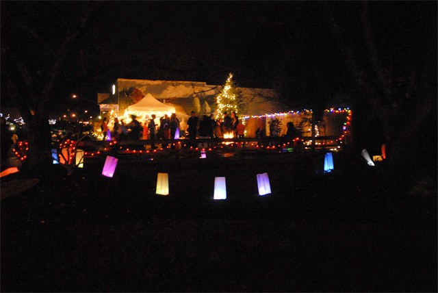 The Fall City Art Park glows with luminaries