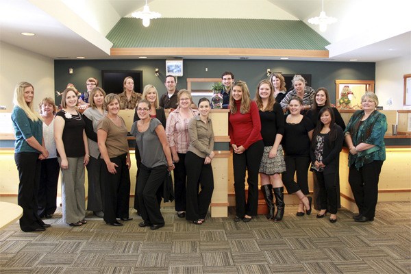 Staff at Sno Falls Credit Union take part in a staff training day this winter. The Snoqualmie-based credit union was voted the business the best place to work in the Valley for 2011.