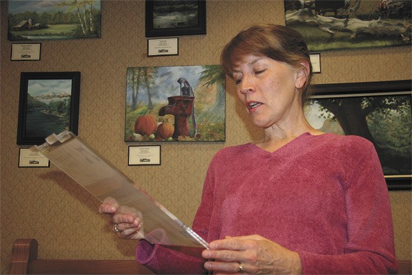 Sharon Bilbro of Fall City reads a haiku poem