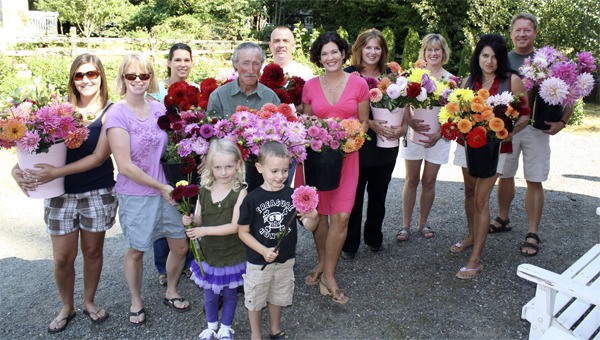 Friends and family help the owners of North Bend's Dahlia Barn