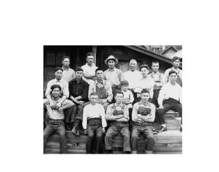 This undated Darius Kinsey photo shows Japanese workers at Snoqualmie. They were originally hired to build the Snoqualmie logging railroads