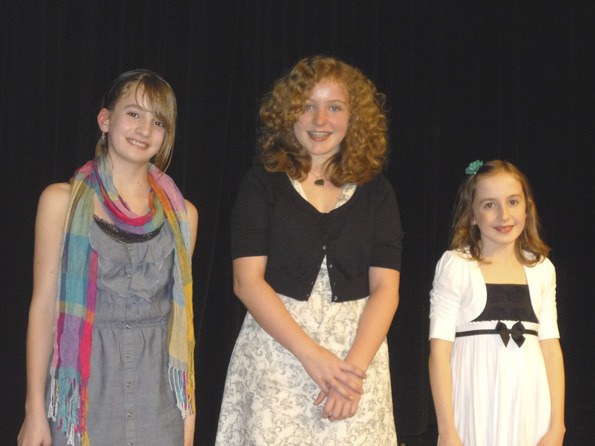 The top three singers in the 2011 Sno Valley Idol Junior competition are