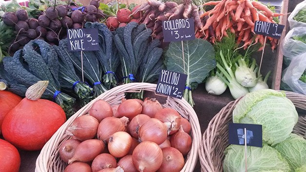 Colorful fall produce on offer at the Thanksgiving Harvest Farmer's Market in Carnation.