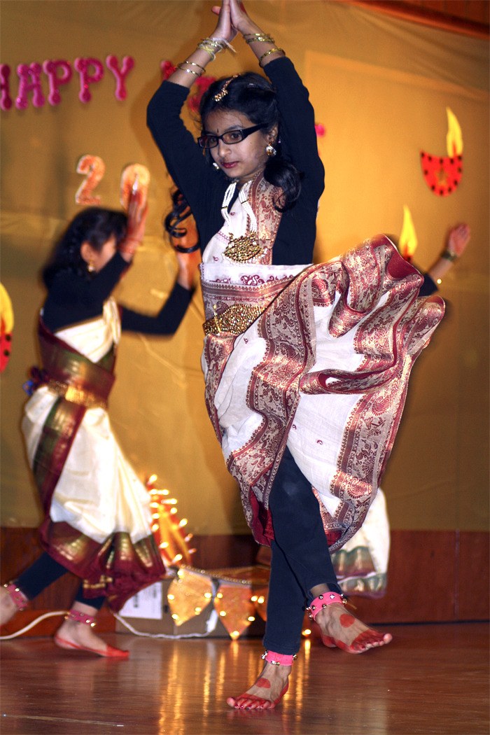 Amrutha Susrala of the Rhythms of India performance group dances to Celestrial Fusion