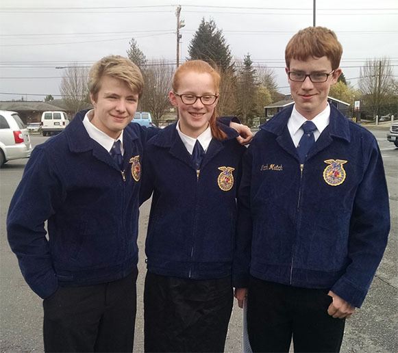 Cedarcrest students placing in public speaking competitions last month at Snohomish from left: Jakobi King