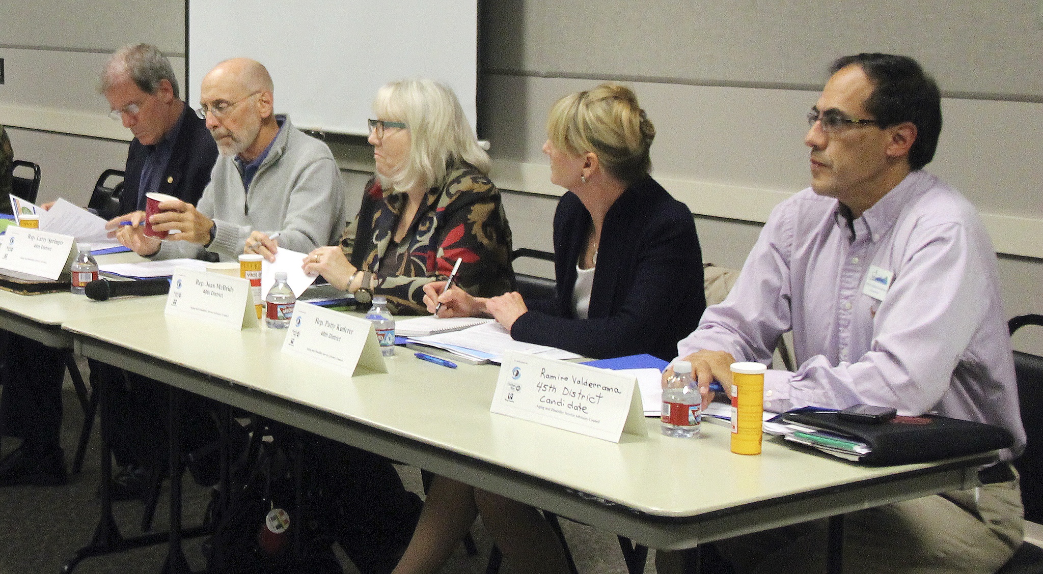 Nicole Jennings/Staff PhotoCandidates at the North Bellevue Community Center forum pictured from left are 45th District