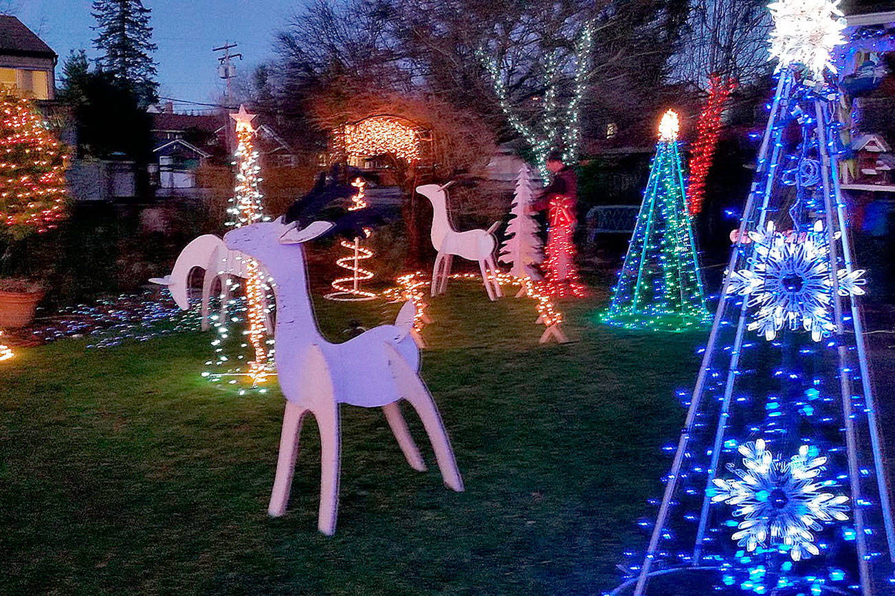 First place in the 2017 Snoqualmie Holiday Lights Contest was the Tarlton home, on Silva Avenue in historic downtown Snoqualmie. (Courtesy Photo)