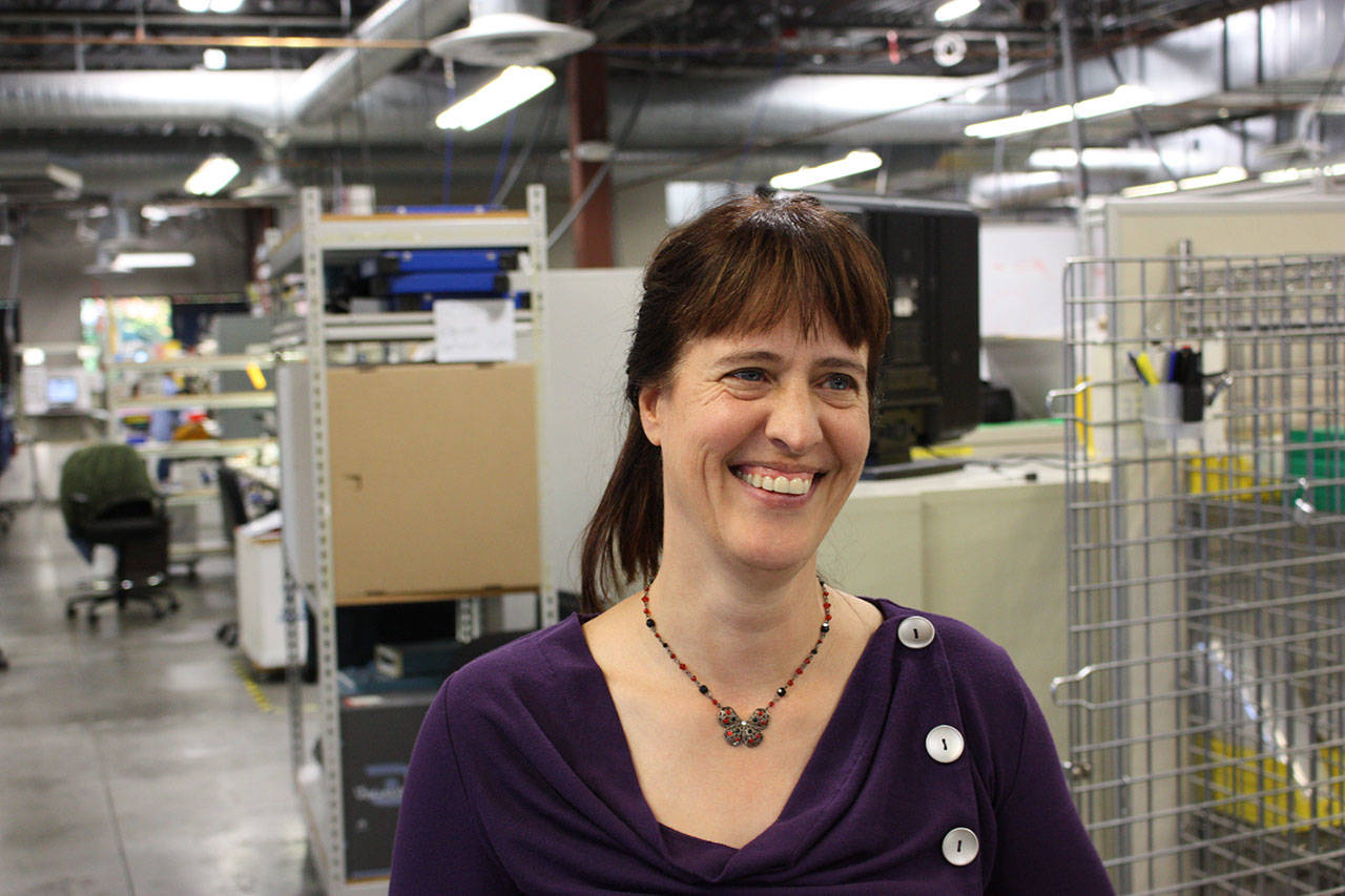 Karen Bernardi is the director of Zetec’s probes department which designs and manufactures testing devices which are used everywhere from nuclear power plants to U.S. Navy submarines. Aaron Kunkler/staff photo