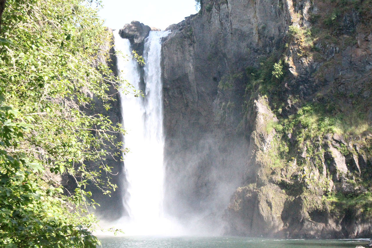 The Snoqualmie Falls as seen from below. The falls are seen here from a lookout at the bottom of the Snoqualmie Falls Trail. Aaron Kunkler/Staff photo