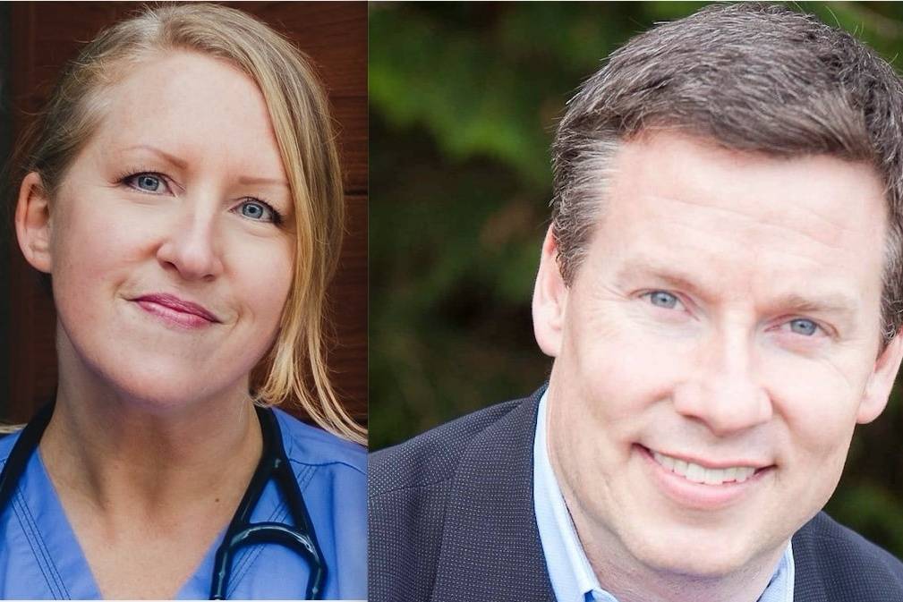 In the 5th Legislative District, challenger Ingrid Anderson (D), left, is running against incumbent State Sen. Mark Mullet (D).