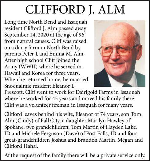 Clifford J. Alm | Obituary