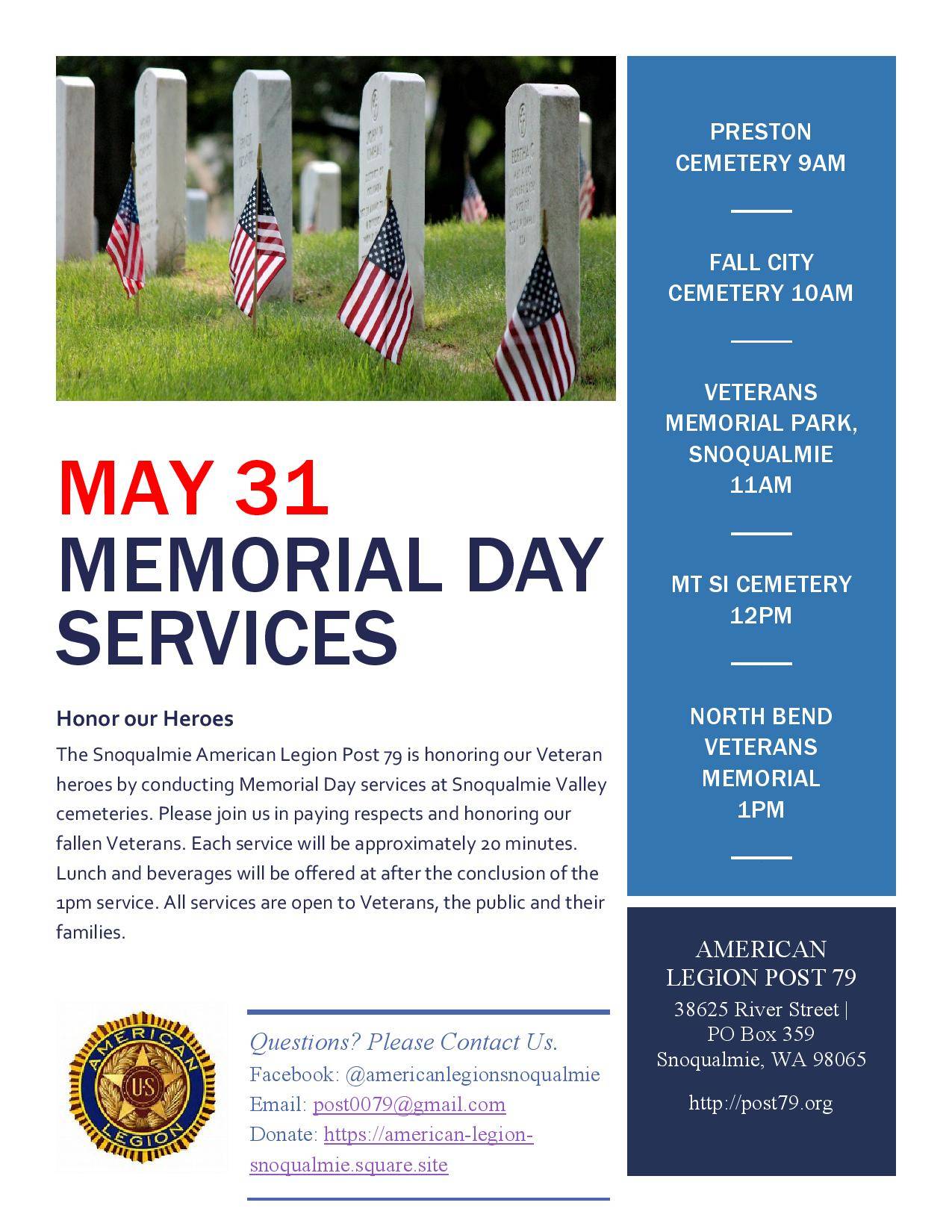 Provided by American Legion Renton-Pickering Post 79.