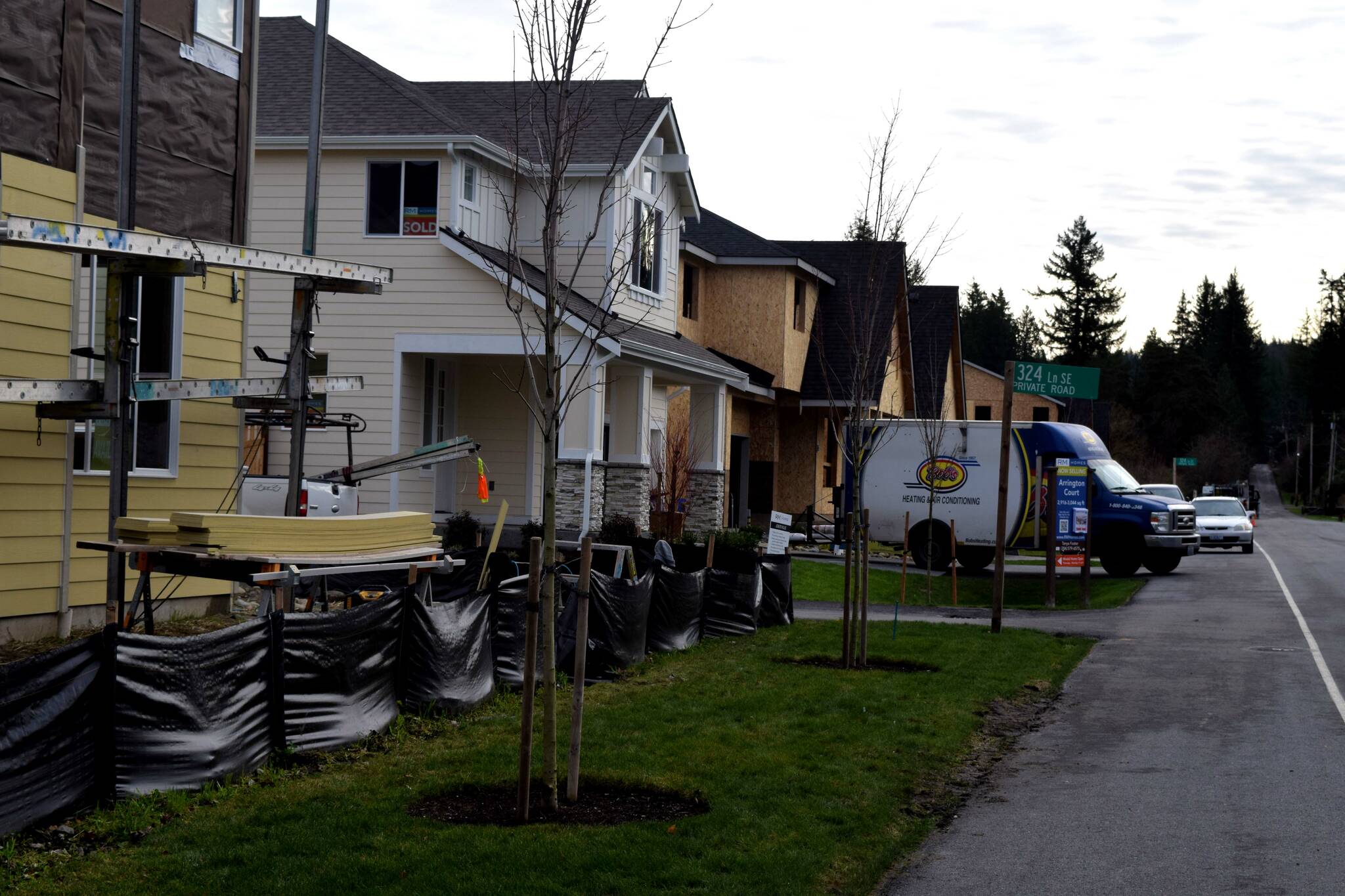 Photo Conor Wilson/Valley Record
A few of the 17 new houses being built along 324th Ave Southeast in Fall City.