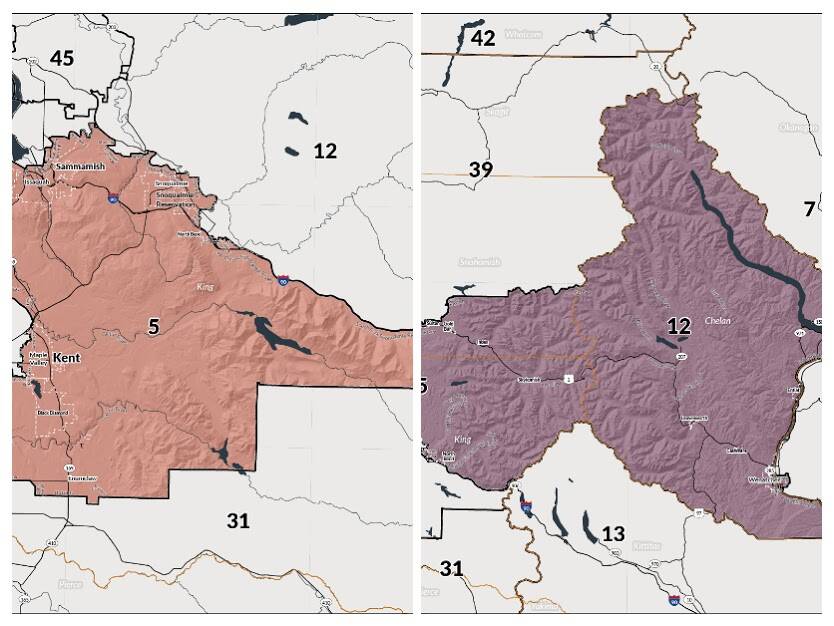 Maps of the new 5th and 12th legislative districts.
Maps of the new 5th and 12th legislative districts.