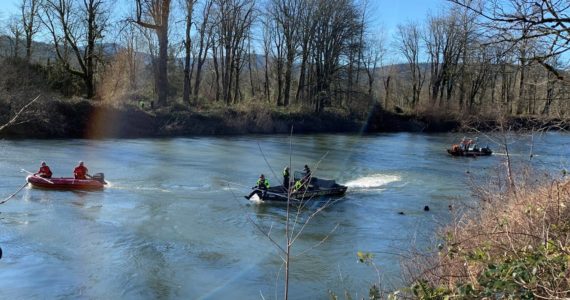 Search and Rescue Crews look for car crash victims along Snoqualmie River near Fall City. File Photo courtesy of Washington State Patrol.