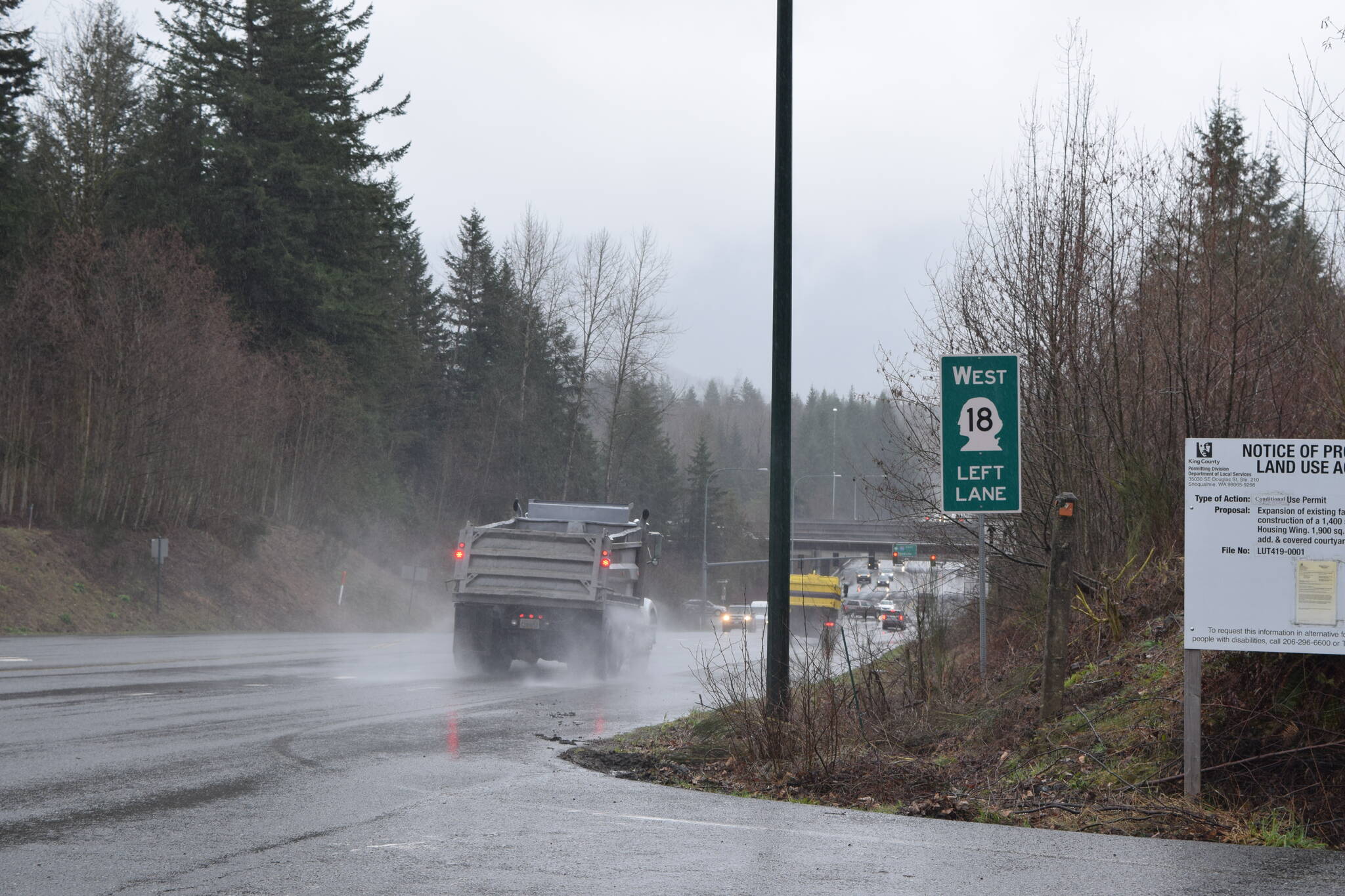 Photo by Conor Wilson/Valley Record
The start of Highway 18 near Snoqualmie.