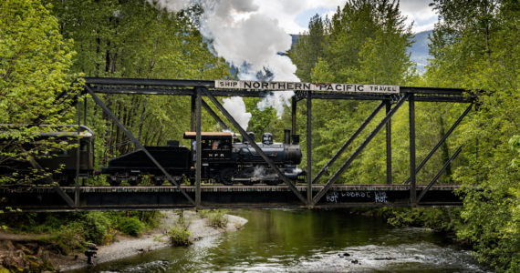 A steam train. Photo courtesy of the Northwest Railway Museum.