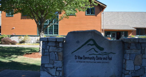 Sign outside current Si View Aquatic Center. Photo by Conor Wilson/Valley Record