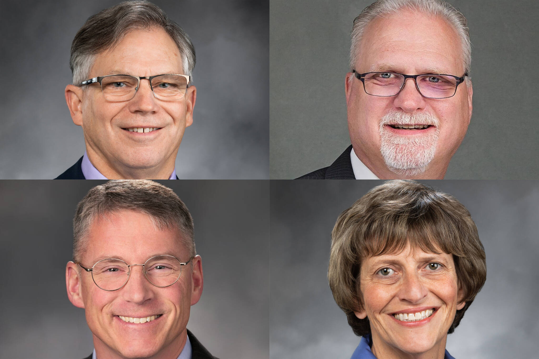 Candidates for Washington’s 5th Legislative District. Top Rep. Bill Ramos (l) and Ken Moninski; Bottom: Chad Magendanz (l) and Rep. Lisa Callan. Courtesy photos.