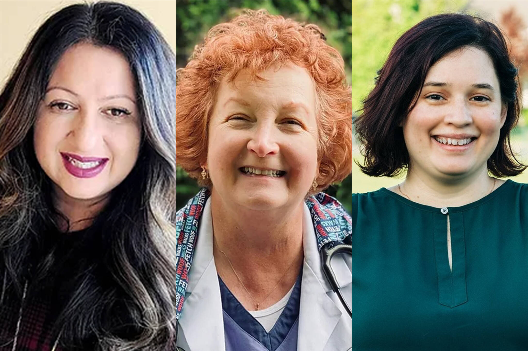 From left: Mandeep Kaur Walia, Catherine Cotton, Tanya Lavoy. (Courtesy of the campaigns)