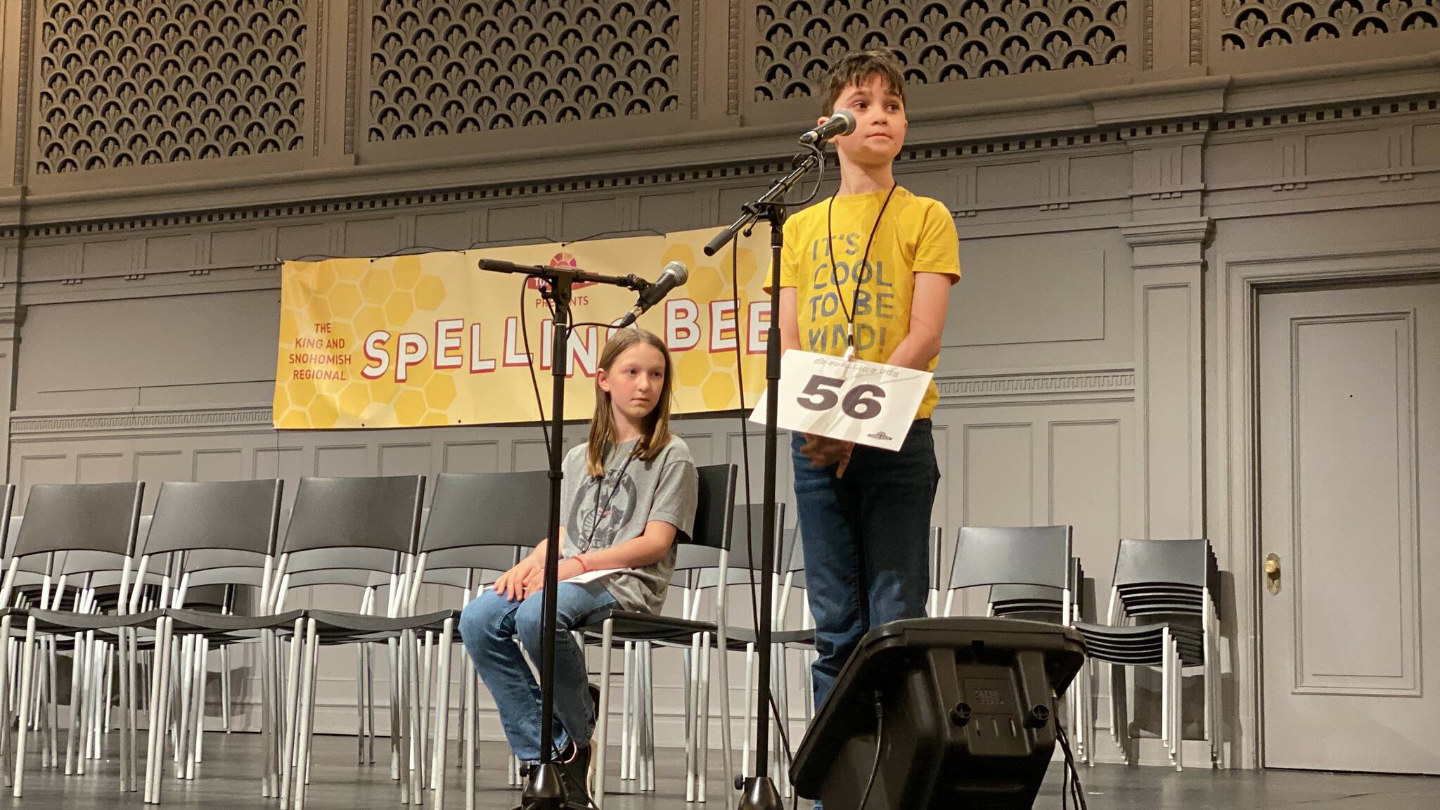 Declan Mallady at the regional spelling bee. Photo courtesy of Kim Mallady