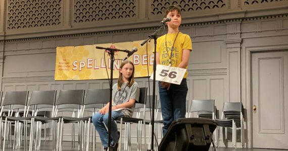 Declan Mallady at the regional spelling bee. (Photo courtesy of Kim Mallady)