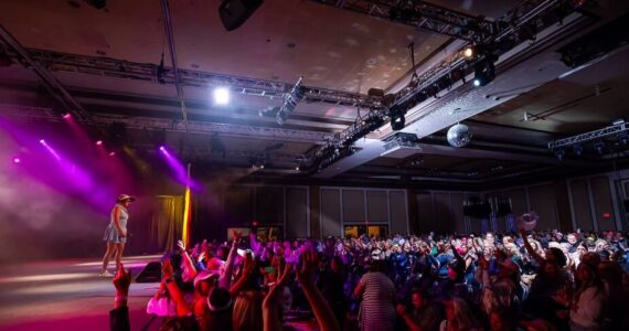 Comedian Becky Robinson charming the audience during her May 17 show at the Snoqualmie Casino. Photo courtesy of the Snoqualmie Casino