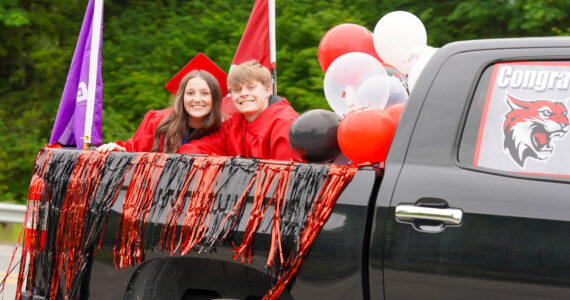Photo courtesy of Snoqualmie Valley School District
Mount Si High School graduating seniors participated in a car parade June 1 on Snoqualmie Parkway as friends and family cheered from the sidewalk.
