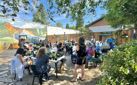 With renovations at the Fall City Art Park made possible by community efforts and donations complete, the organization held its first event, a Kitchen Herb Garden Workshop, hosted by Cedar House Living on June 21. (Photo courtesy of Fall City Arts)