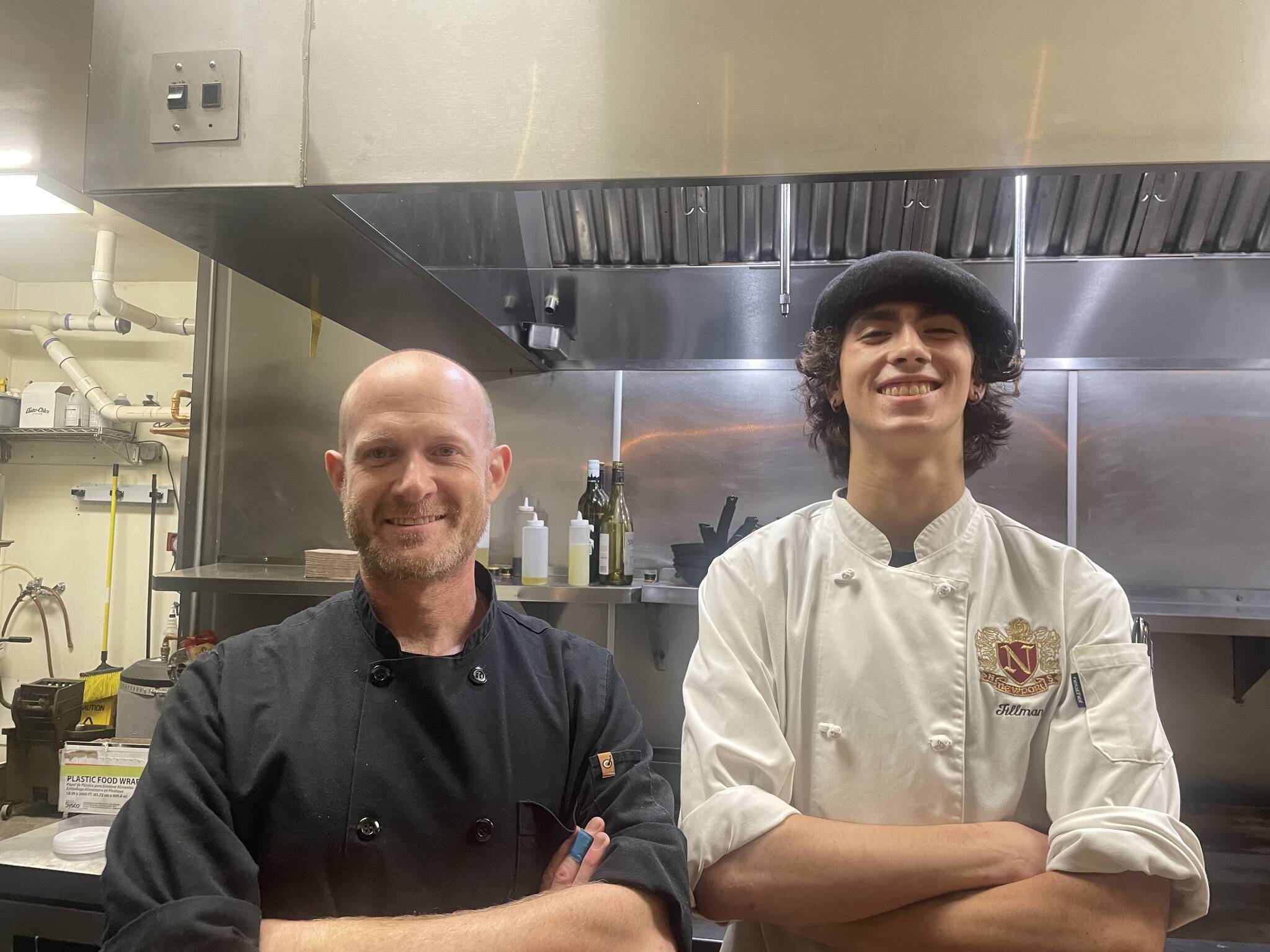 Tillman Yowell, right, with Nate Allen, head chef at The Grange. Photo by Benjamin Floyd