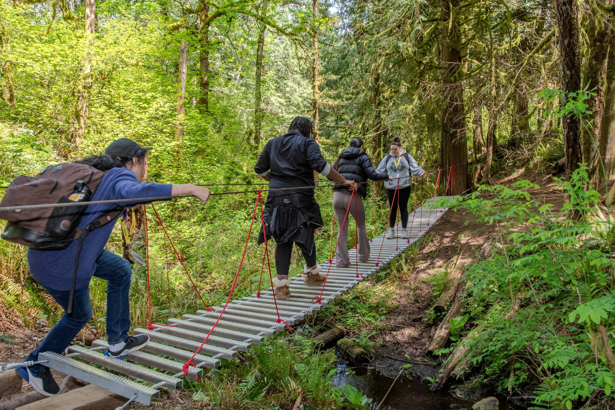 Highline Public Schools students hiking along a Waskowitz trail. (Photo courtesy of Highline Public Schools)