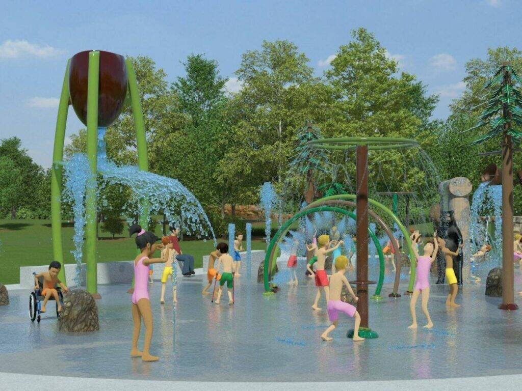 A rendering of what the splash pad will look like come August at Snoqualmie Community Park. Photo courtesy of the City of Snoqualmie