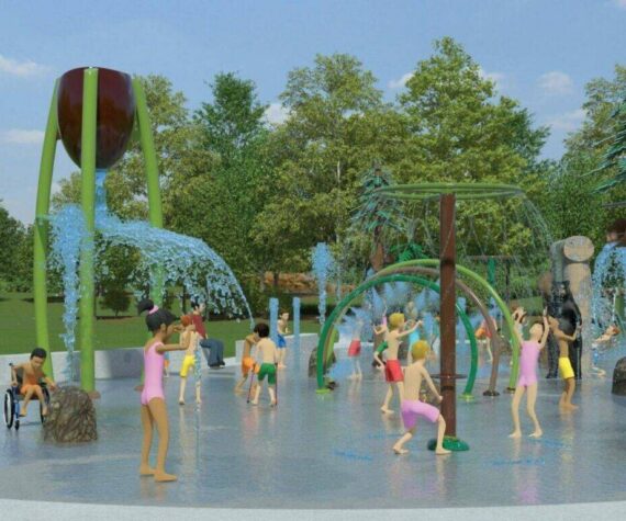 A rendering of what the splash pad will look like come August at Snoqualmie Community Park. (Photo courtesy of the City of Snoqualmie)