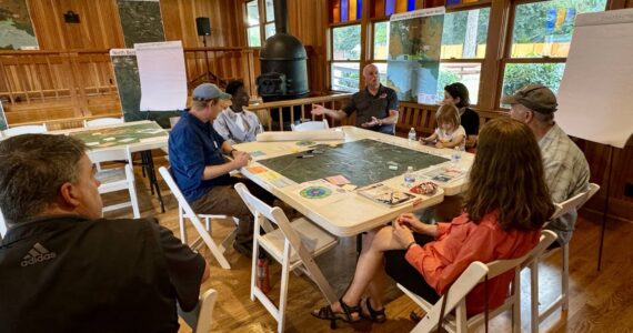 On July 24, community members met up at the North Bend Train Depot with Eastside Fire & Rescue, King County Emergency Management and city staff to talk about wildfire potential and prevention in the region. Photo courtesy of the City of North Bend