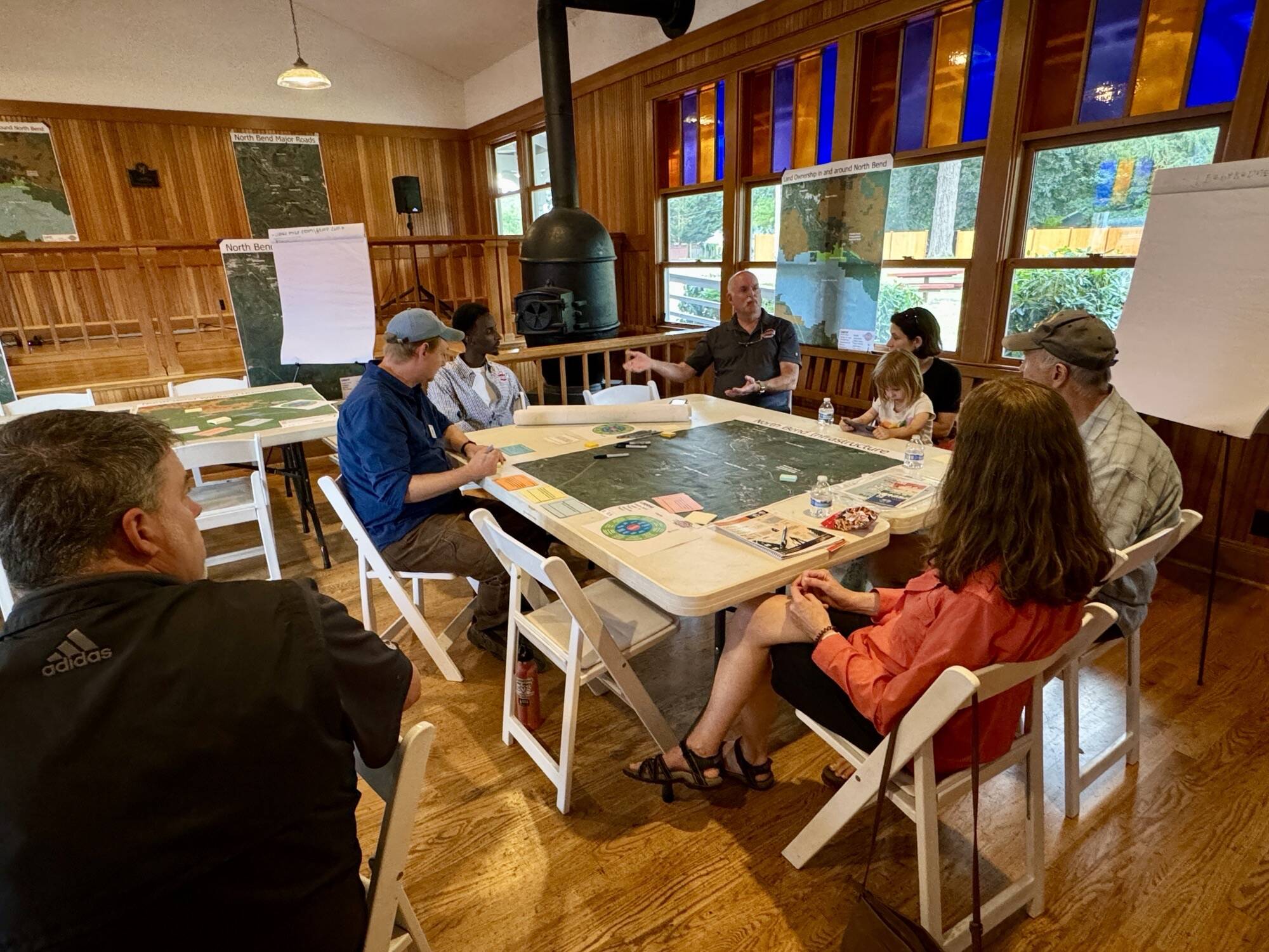 On July 24, community members met up at the North Bend Train Depot with Eastside Fire & Rescue, King County Emergency Management and city staff to talk about wildfire potential and prevention in the region. Photo courtesy of the City of North Bend