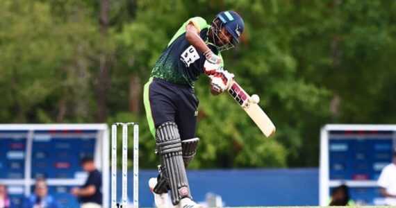 Harmeet Singh with the bat during MLC 2 for the Seattle Orcas. Image credit: Major League Cricket.