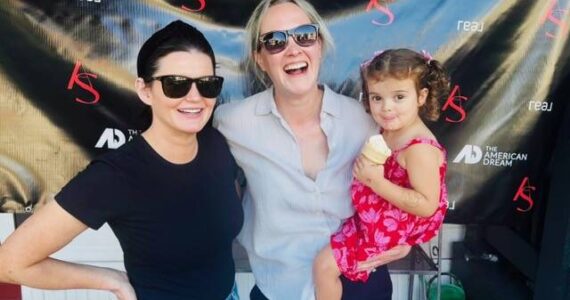 Amanda Sipos (center) with friends Taylor and Noel on the day of film shooting. Photo by Benjamin Floyd