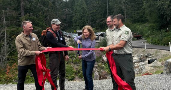 On Aug. 13, Congresswoman Kim Schrier (D-District 8) joined representatives from Mountains to Sound Greenway Trust, the United States Forest Service (USFS), the Snoqualmie Indian Tribe, and Outdoor Alliance Washington Organizations to celebrate the completion of the Denny Creek Trailhead Project. (Photo courtesy of Rep. Kim Schrier)