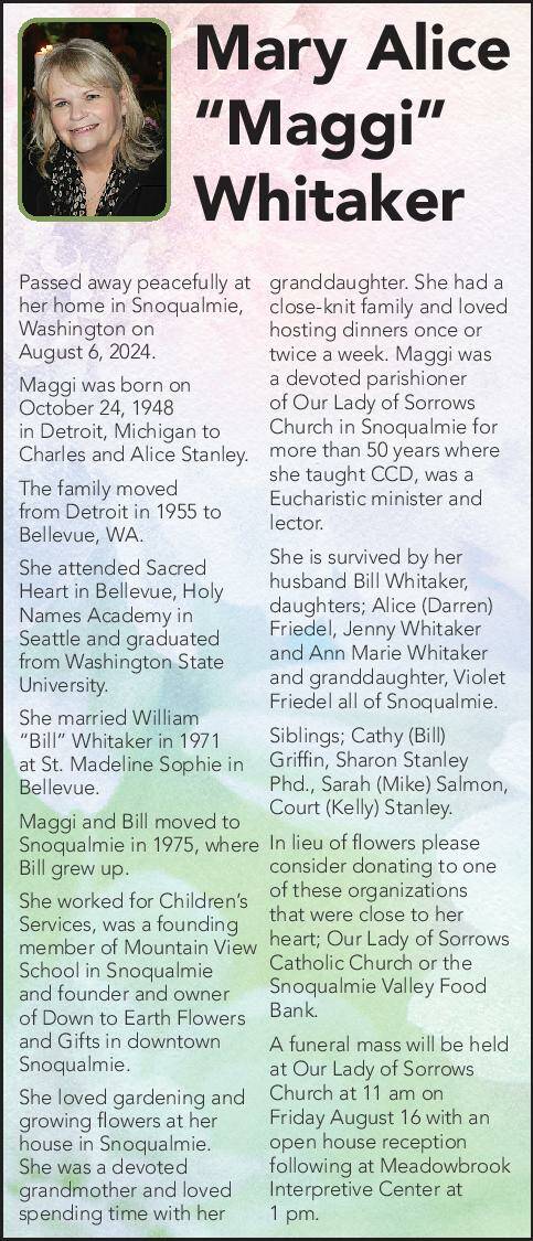 Mary Alice "Maggi" Whitaker | Obituary