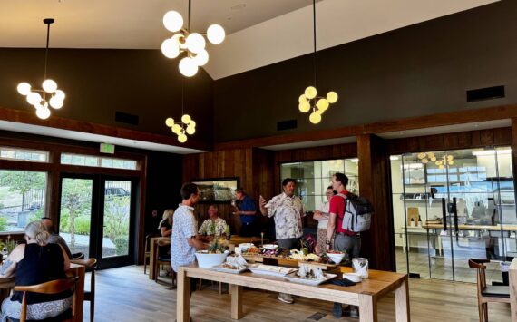 Carnation Farms staff members gather with their family and friends at the Farmview Kitchen’s soft opening Aug. 14, 2024. Photos by Grace Gorenflo/For the Valley Record