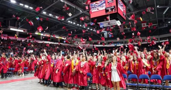 Scene from a past Mount Si High School graduation ceremony. File photo