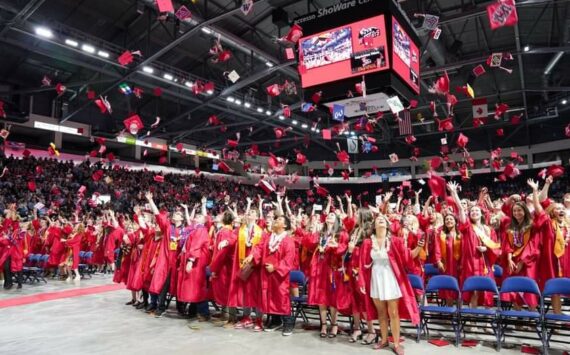 Scene from a past Mount Si High School graduation ceremony. File photo