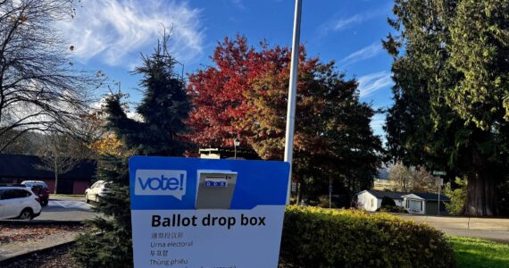 A ballot drop box in Duvall. (Grace Gorenflo/Valley Record)